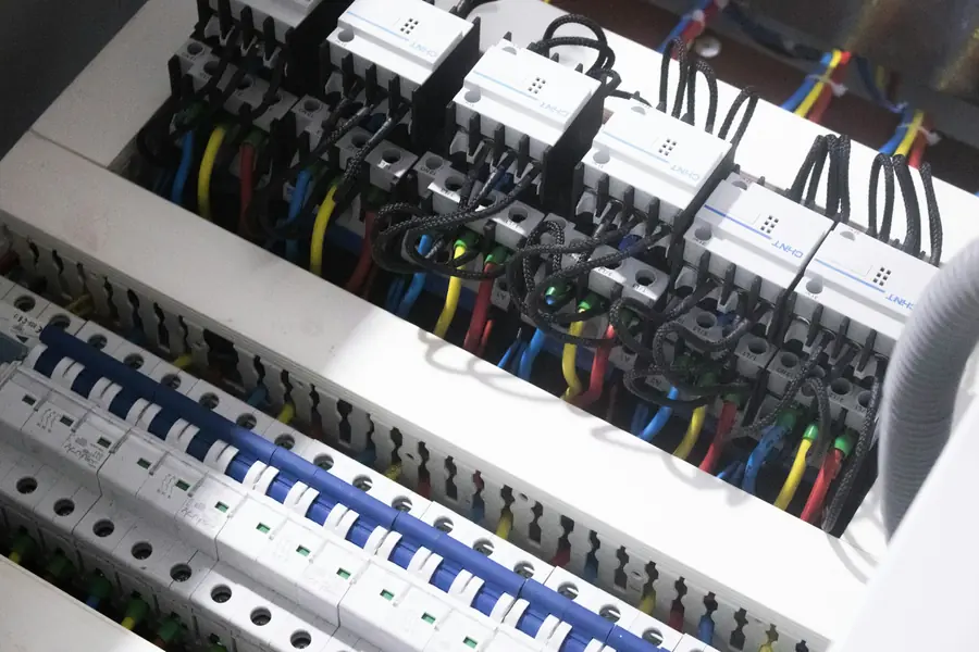 Wired circuit breakers in a panel